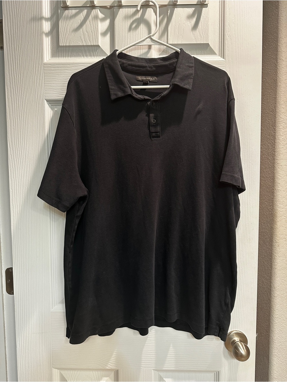 Banana Republic Men's Black Short-Sleeve Polo